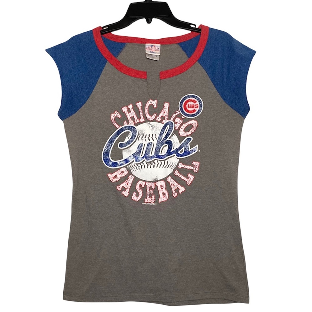 Chicago Cubs MLB Baseball sleeveless top gray blue